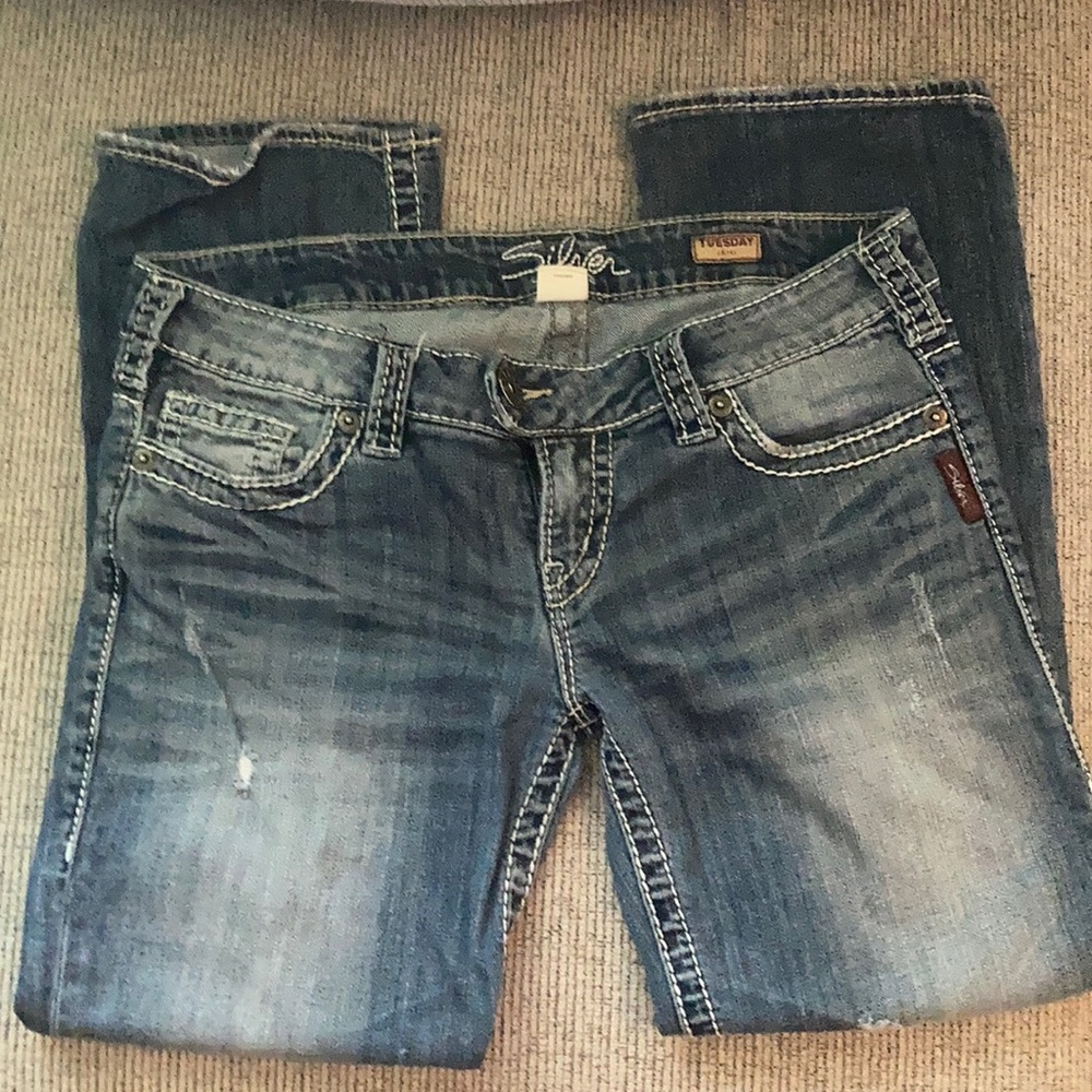 Silver Tuesday denim capri. Waist 30”